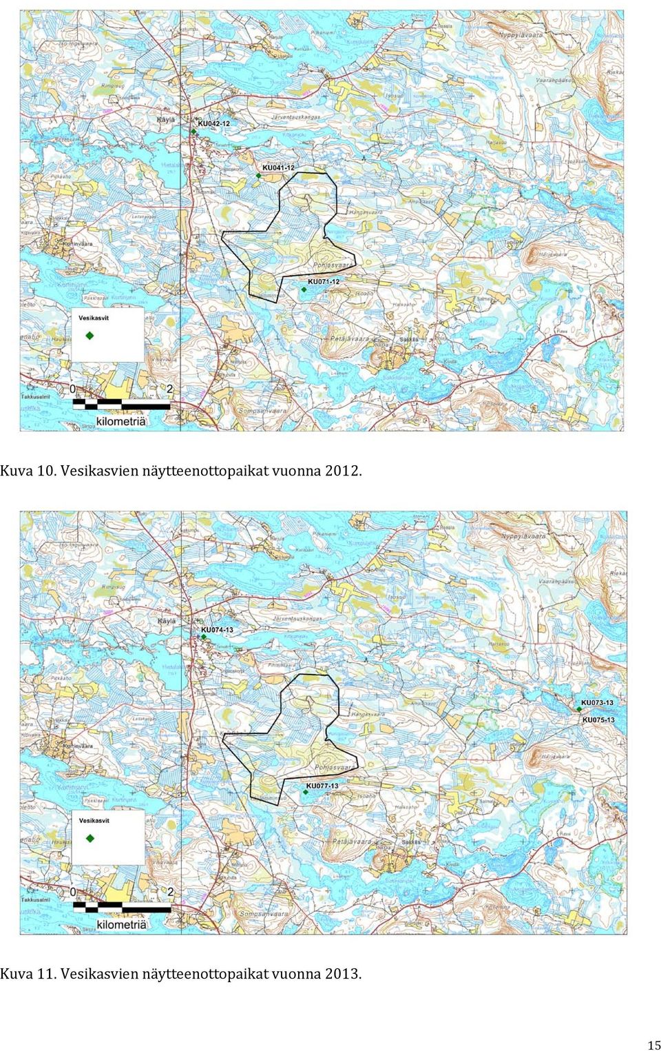 näytteenottopaikat vuonna