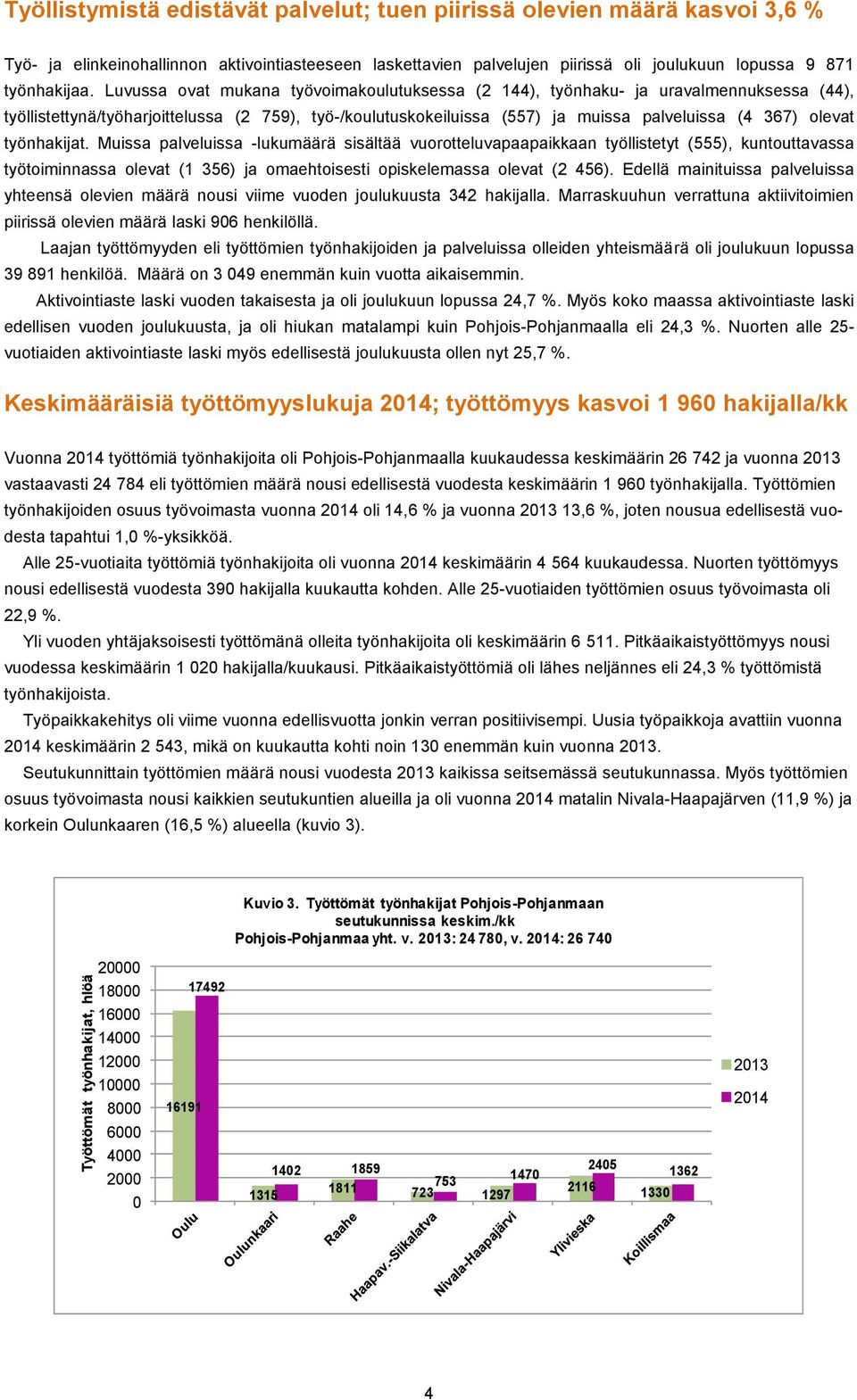 työnhakijat. Muissa palveluissa -lukumäärä sisältää vuorotteluvapaapaikkaan työllistetyt (555), kuntouttavassa työtoiminnassa olevat (1 356) ja omaehtoisesti opiskelemassa olevat (2 456).