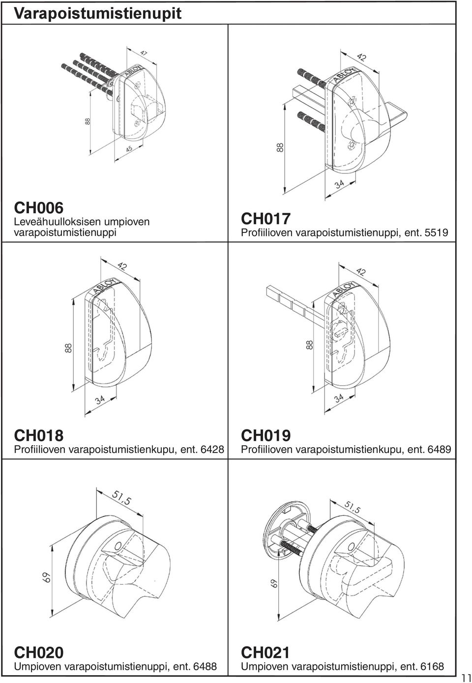 5519 CH018 Profiilioven varapoistumistienkupu, ent.