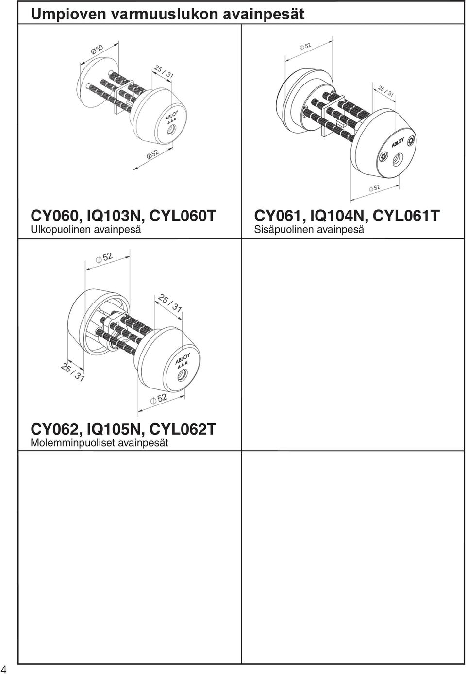 CY061, IQ104N, CYL061T Sisäpuolinen