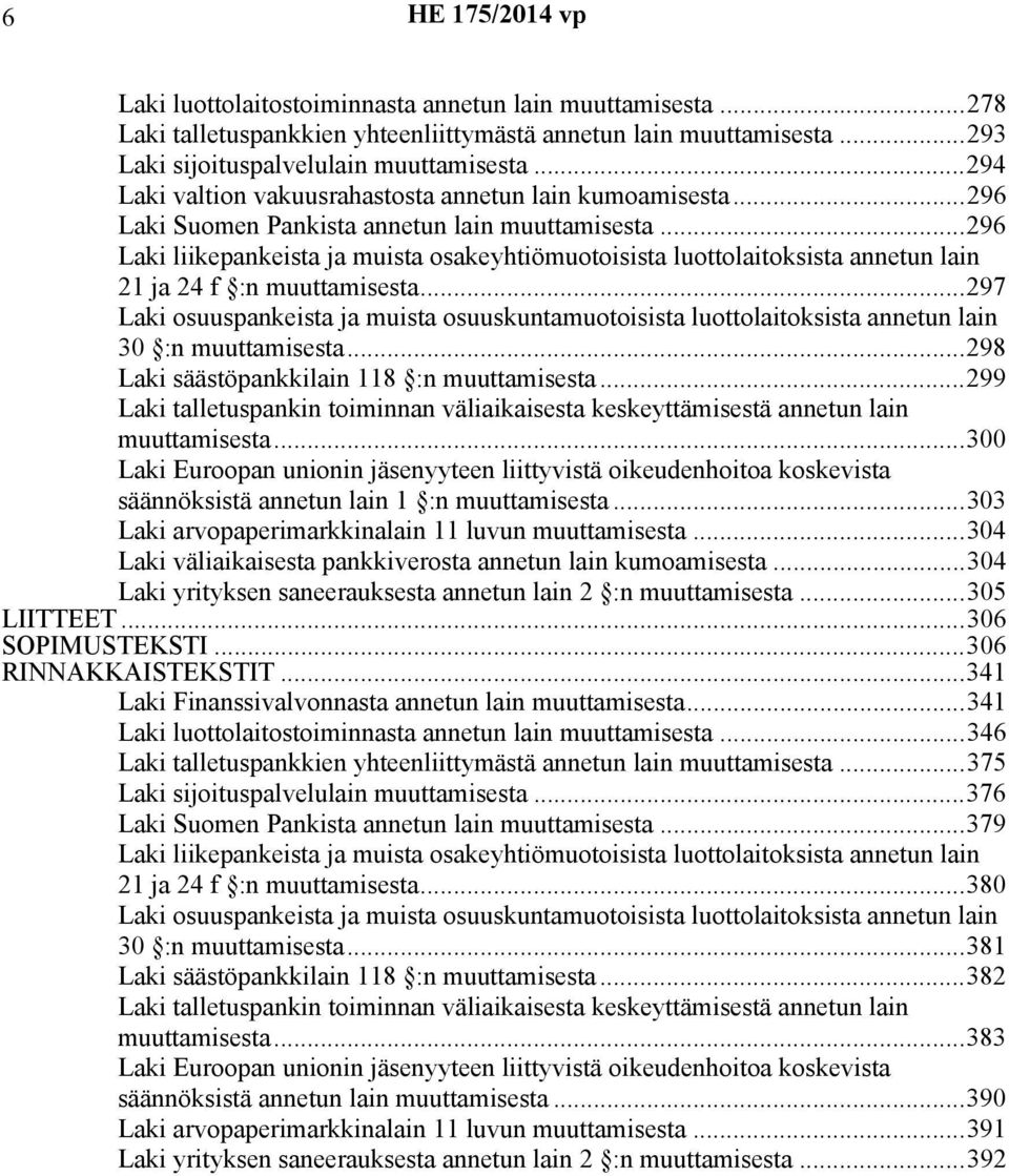 ..296 Laki liikepankeista ja muista osakeyhtiömuotoisista luottolaitoksista annetun lain 21 ja 24 f :n muuttamisesta.