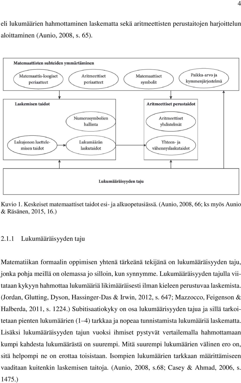 , 16.) 2.1.1 Lukumääräisyyden taju Matematiikan formaalin oppimisen yhtenä tärkeänä tekijänä on lukumääräisyyden taju, jonka pohja meillä on olemassa jo silloin, kun synnymme.