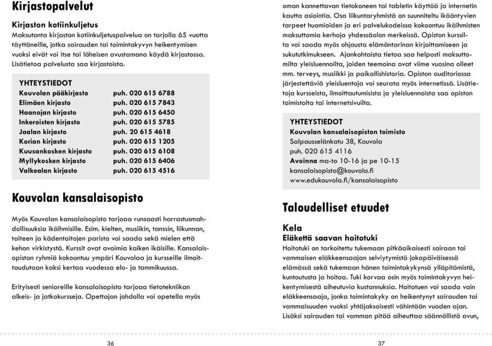 020 615 6450 Inkeroisten kirjasto puh. 020 615 5785 Jaalan kirjasto puh. 20 615 4618 Korian kirjasto puh. 020 615 1205 Kuusankosken kirjasto puh. 020 615 6108 Myllykosken kirjasto puh.