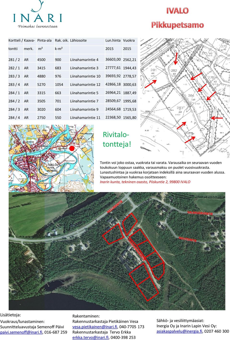 4880 976 Liinahamarintie 10 39693,92 2778,57 283/ 4 AR 5270 1054 Liinahamarintie 12 42866,18 3000,63 284/ 1 AR 3315 663 Liinahamarintie 5