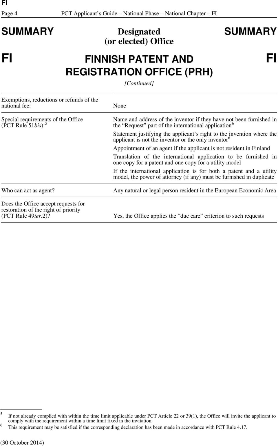 None Name and address of the inventor if they have not been furnished in the Request part of the international application 6 Statement justifying the applicant s right to the invention where the