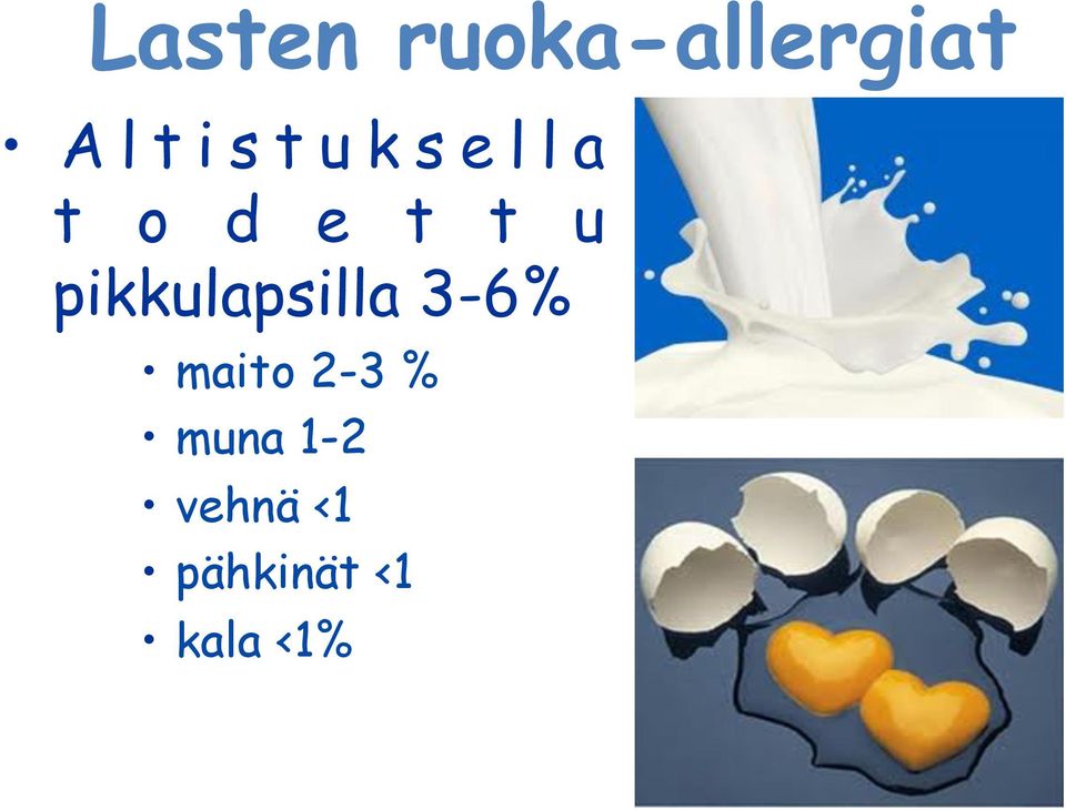 pikkulapsilla 3-6% maito 2-3