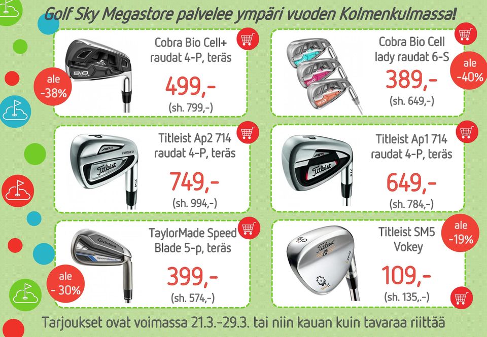649,-) -40% Titleist Ap2 714 raudat 4-P, teräs Titleist Ap1 714 raudat 4-P,