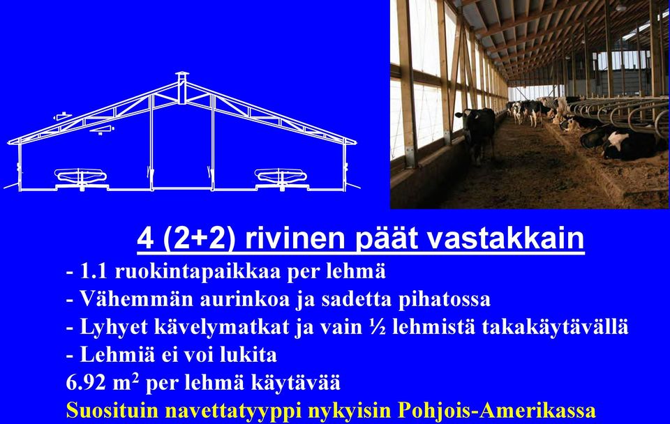 pihatossa - Lyhyet kävelymatkat ja vain ½ lehmistä takakäytävällä