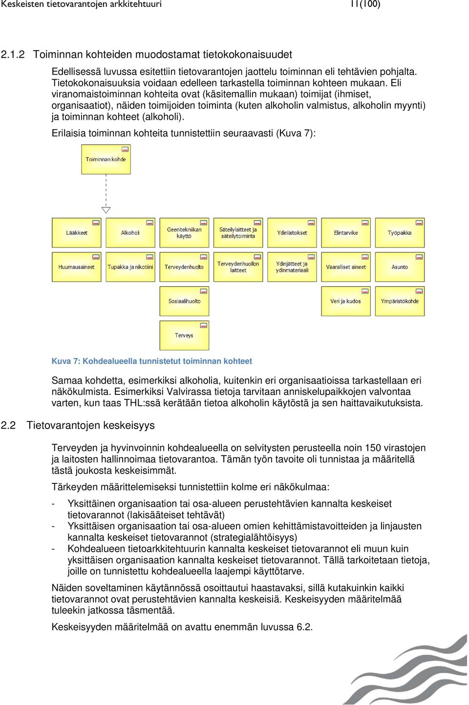 Eli viranomaistoiminnan kohteita ovat (käsitemallin mukaan) toimijat (ihmiset, organisaatiot), näiden toimijoiden toiminta (kuten alkoholin valmistus, alkoholin myynti) ja toiminnan kohteet