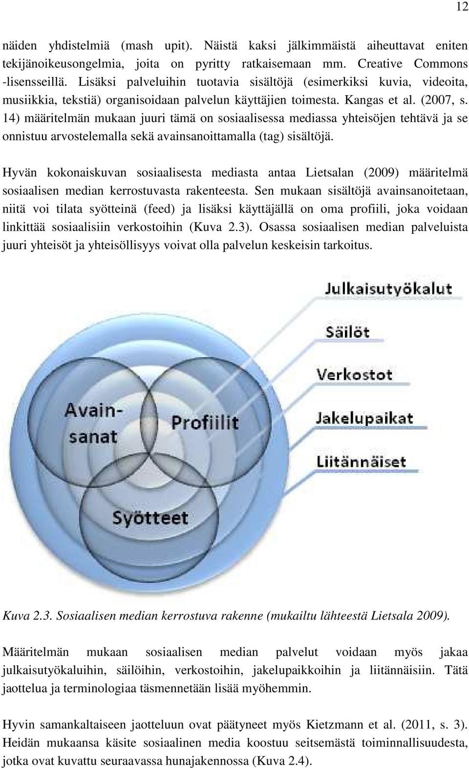 14) määritelmän mukaan juuri tämä on sosiaalisessa mediassa yhteisöjen tehtävä ja se onnistuu arvostelemalla sekä avainsanoittamalla (tag) sisältöjä.