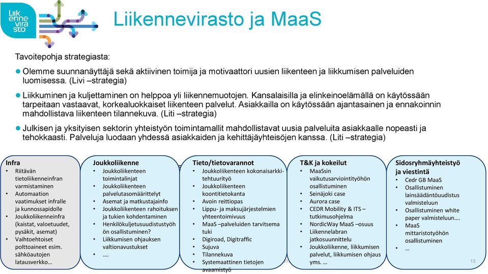 Asiakkailla on käytössään ajantasainen ja ennakoinnin mahdollistava liikenteen tilannekuva.