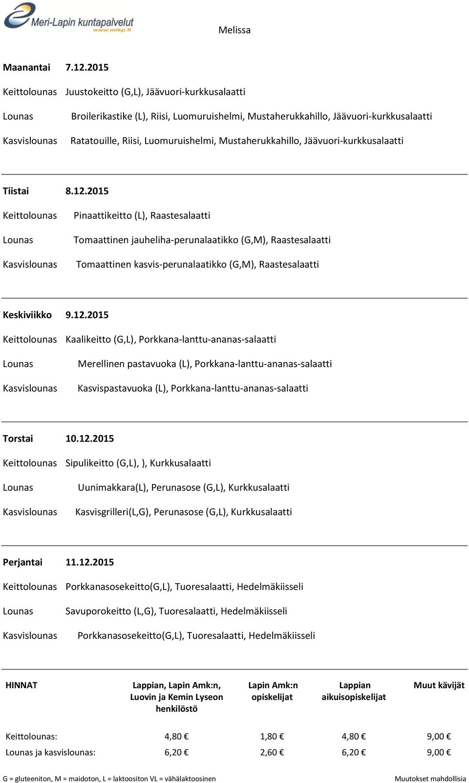 Jäävuori-kurkkusalaatti Tiistai 8.12.