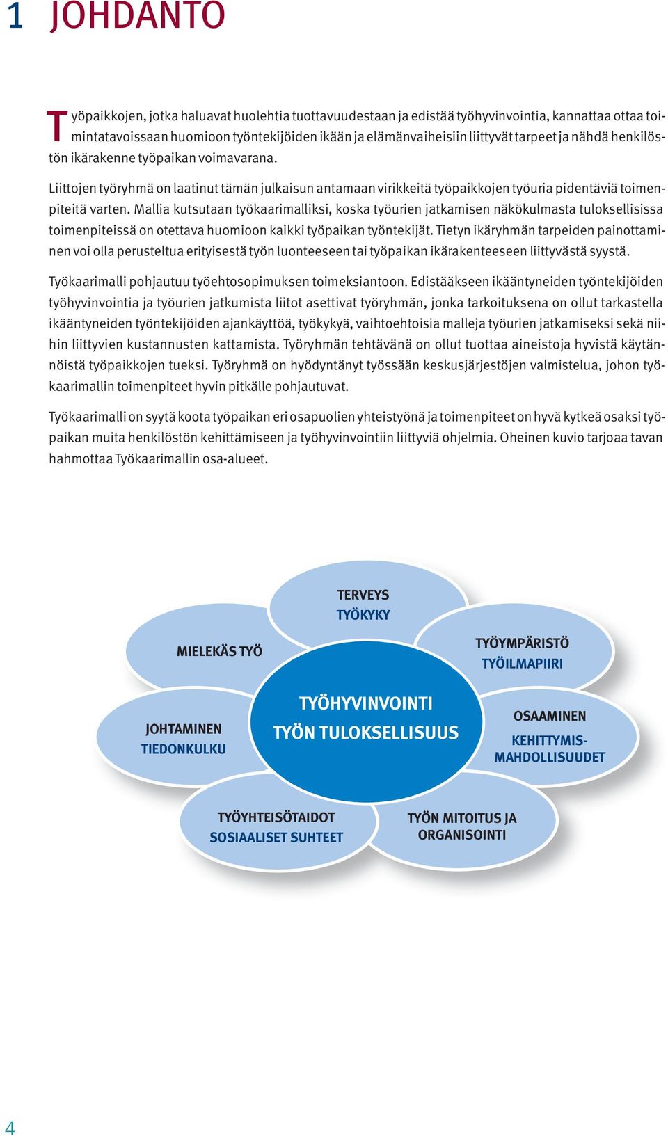 Mallia kutsutaan työkaarimalliksi, koska työurien jatkamisen näkökulmasta tuloksellisissa toimenpiteissä on otettava huomioon kaikki työpaikan työntekijät.