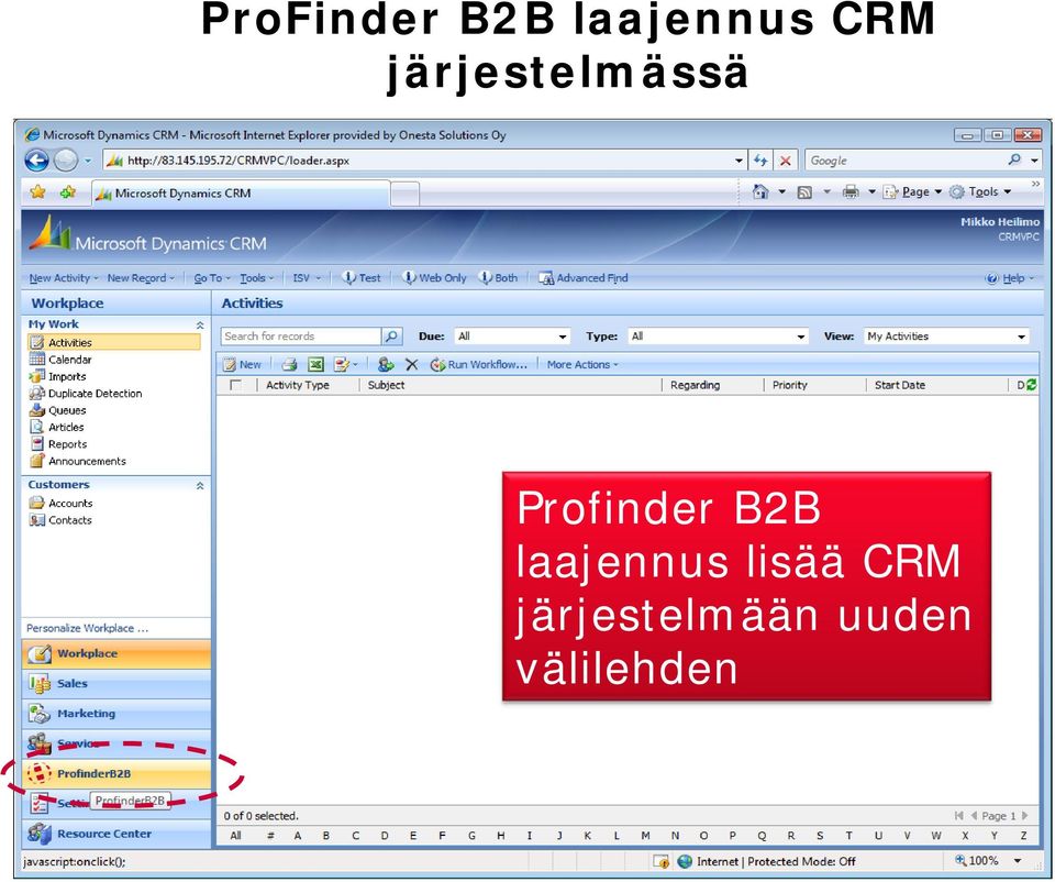 Profinder B2B laajennus