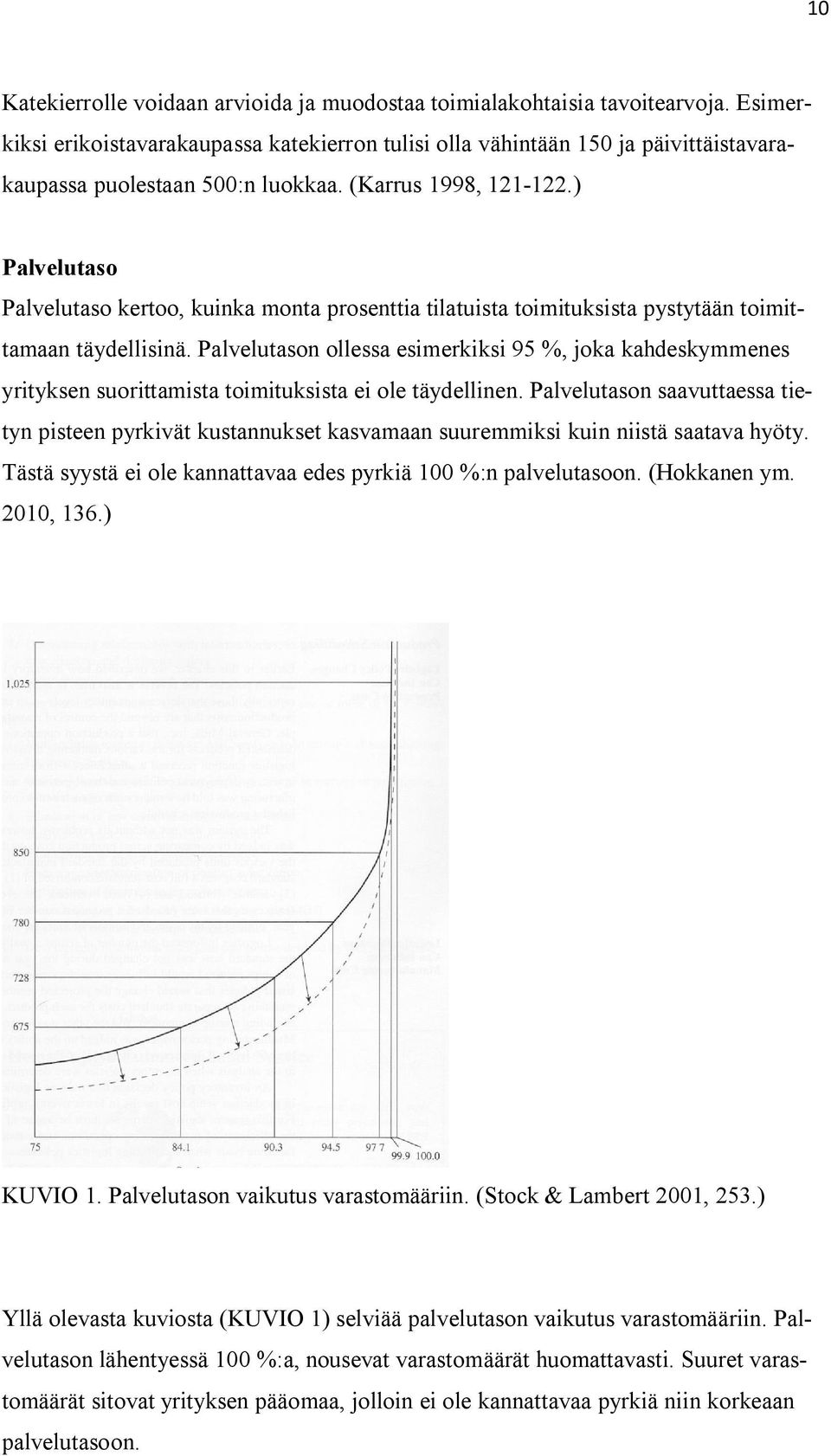 ) Palvelutaso Palvelutaso kertoo, kuinka monta prosenttia tilatuista toimituksista pystytään toimittamaan täydellisinä.