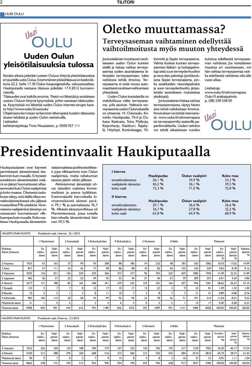 Yleisö voi lähettää jo etukäteen uuteen Ouluun liittyviä kysymyksiä, joihin vastataan tilaisuudessa. Kysymyksiä voi lähettää uuden Oulun internet-sivujen kautta http://www.ouka.
