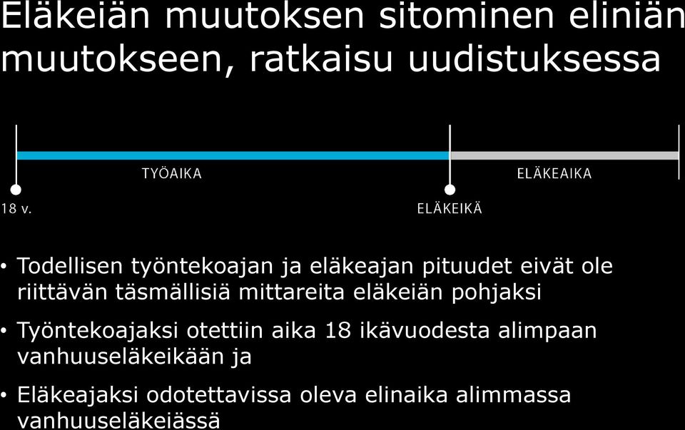 mittareita eläkeiän pohjaksi Työntekoajaksi otettiin aika 18 ikävuodesta