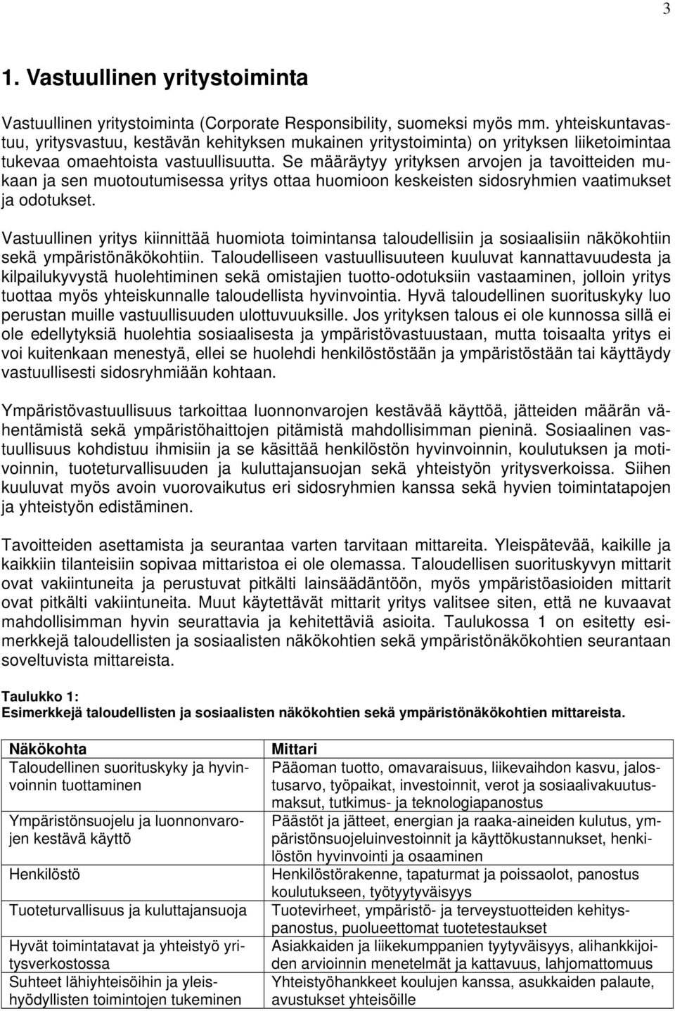 Se määräytyy yrityksen arvojen ja tavoitteiden mukaan ja sen muotoutumisessa yritys ottaa huomioon keskeisten sidosryhmien vaatimukset ja odotukset.