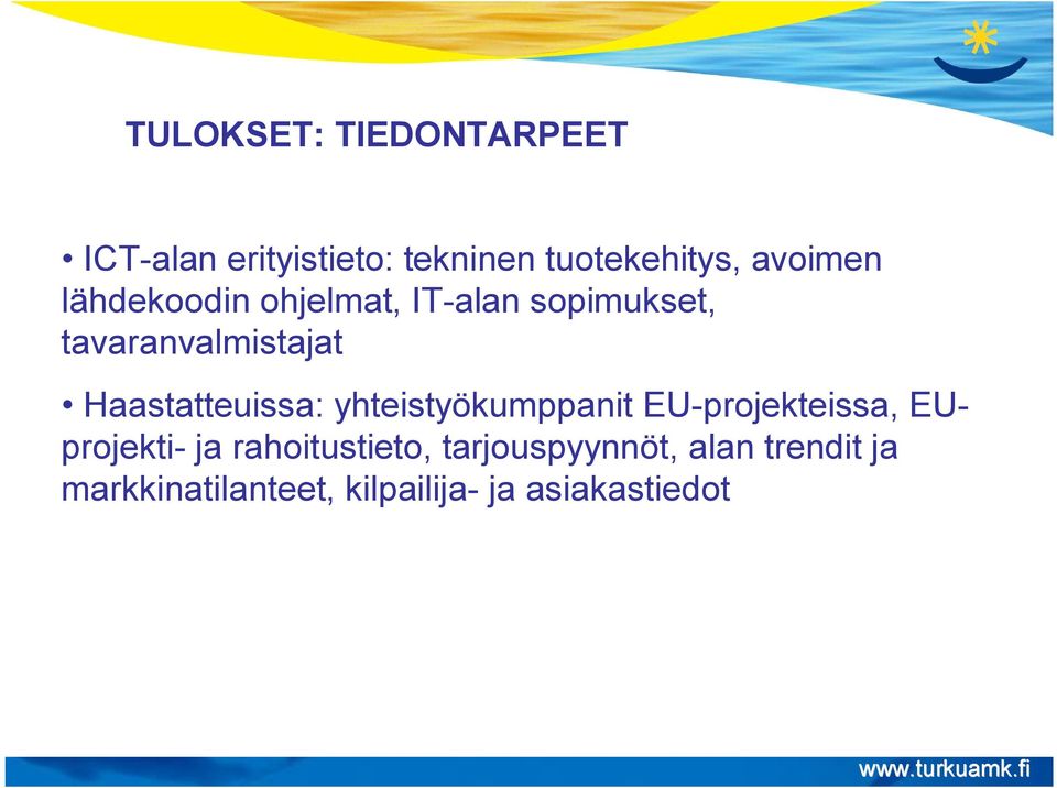 Haastatteuissa: yhteistyökumppanit EU projekteissa, EUprojekti ja