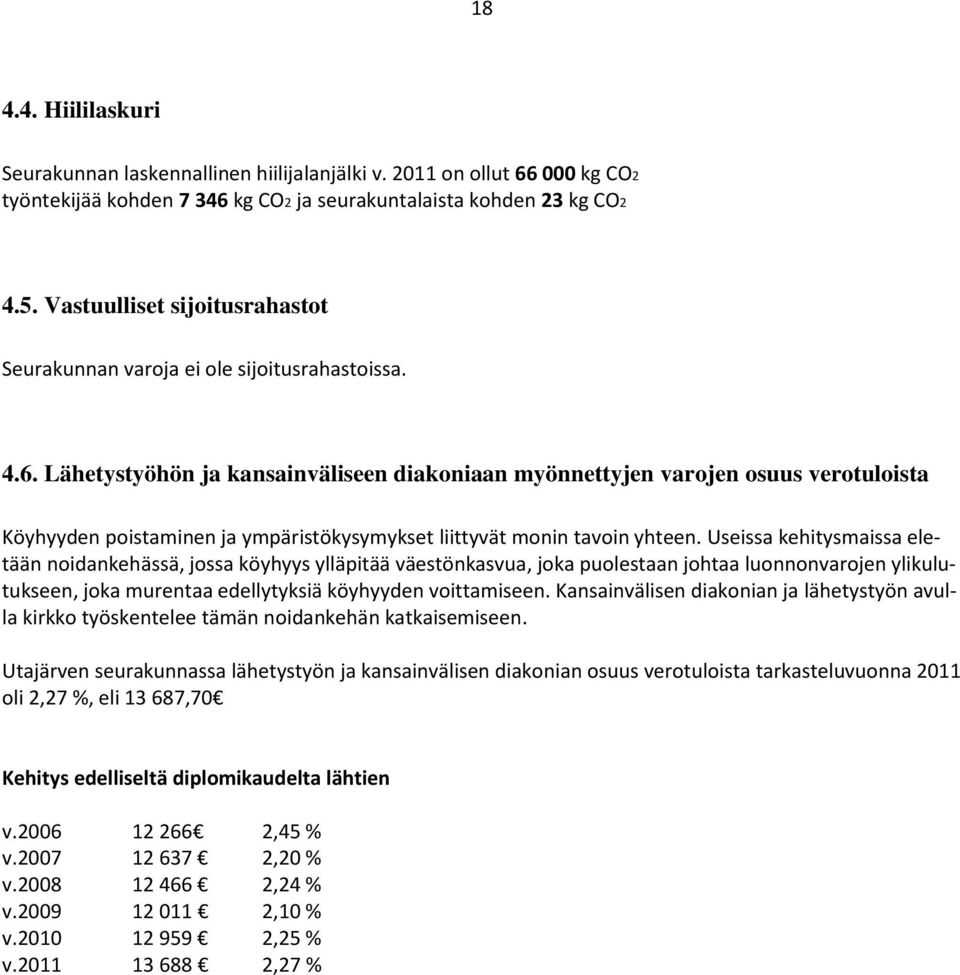 Lähetystyöhön ja kansainväliseen diakoniaan myönnettyjen varojen osuus verotuloista Köyhyyden poistaminen ja ympäristökysymykset liittyvät monin tavoin yhteen.