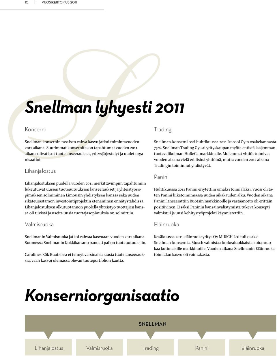 Lihanjalostus Lihanjalostuksen puolella vuoden 2011 merkittävimpiin tapahtumiin lukeutuivat uusien tuoteuutuuksien lanseeraukset ja yhteistyösopimuksen solmiminen Limousin yhdistyksen kanssa sekä
