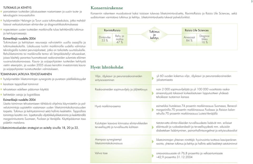 Esimerkkejä vuodelta 2004 Tutkimuksen ja kehityksen resursseja vahvistettiin uusilla osaajilla ja tutkimuskeskuksilla.