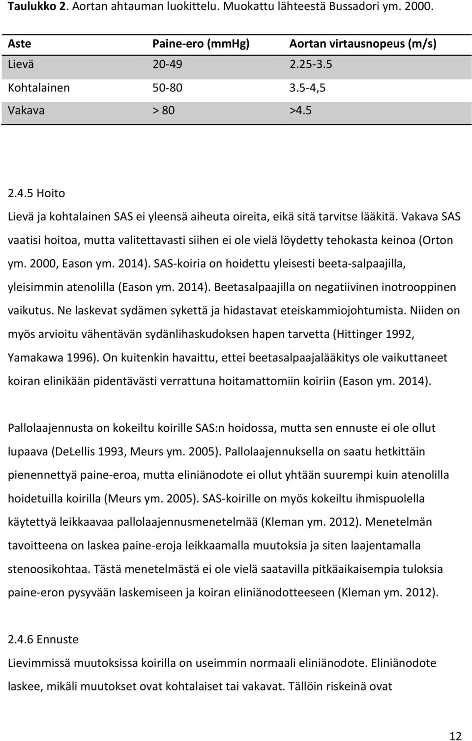 Vakava SAS vaatisi hoitoa, mutta valitettavasti siihen ei ole vielä löydetty tehokasta keinoa (Orton ym. 2000, Eason ym. 2014).