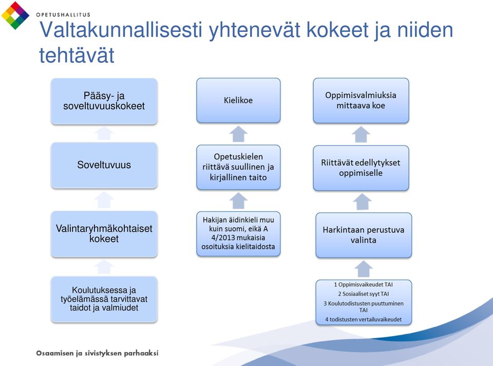 Soveltuvuus Valintaryhmäkohtaiset kokeet