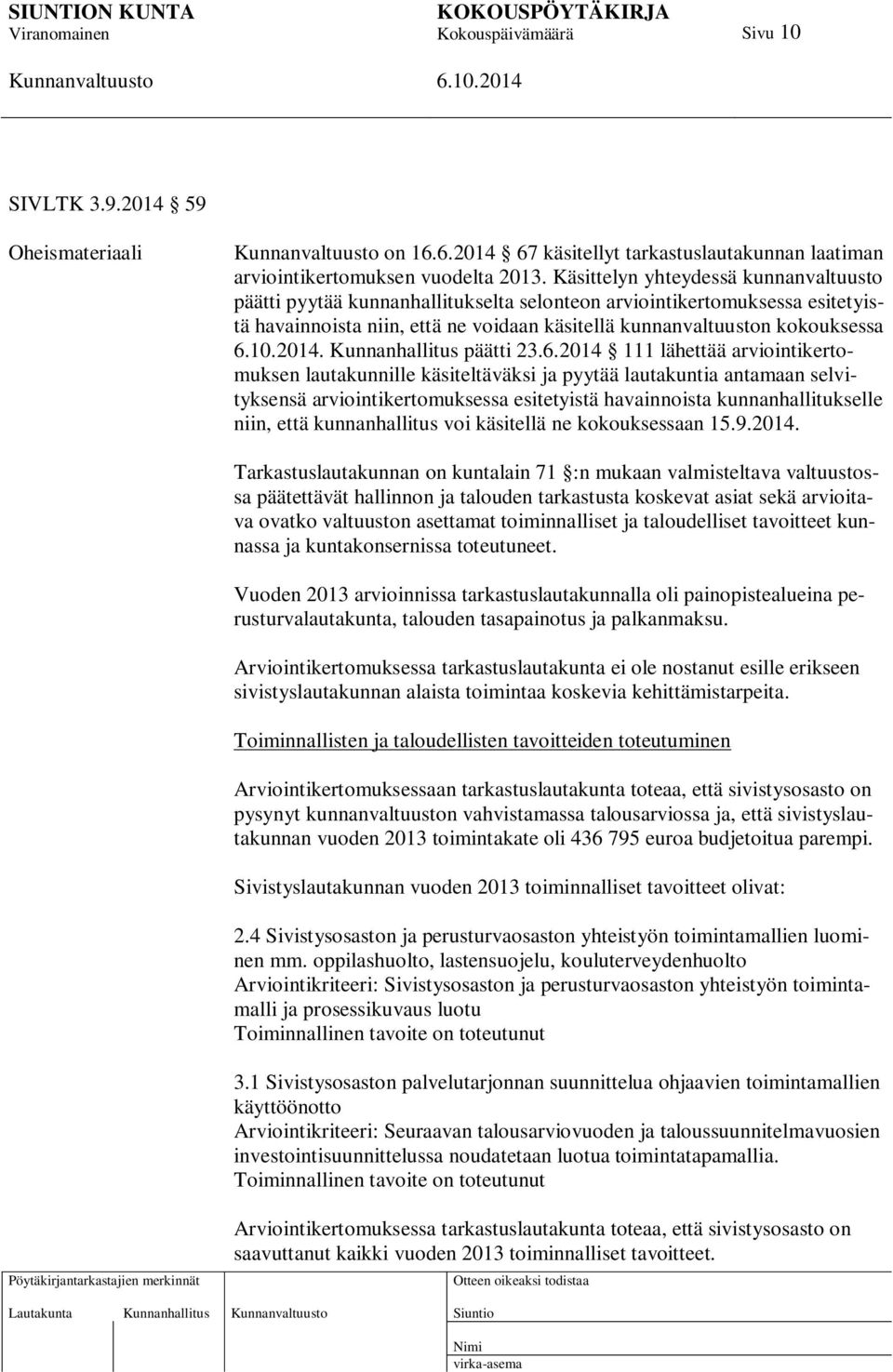 Kunnanhallitus päätti 23.6.