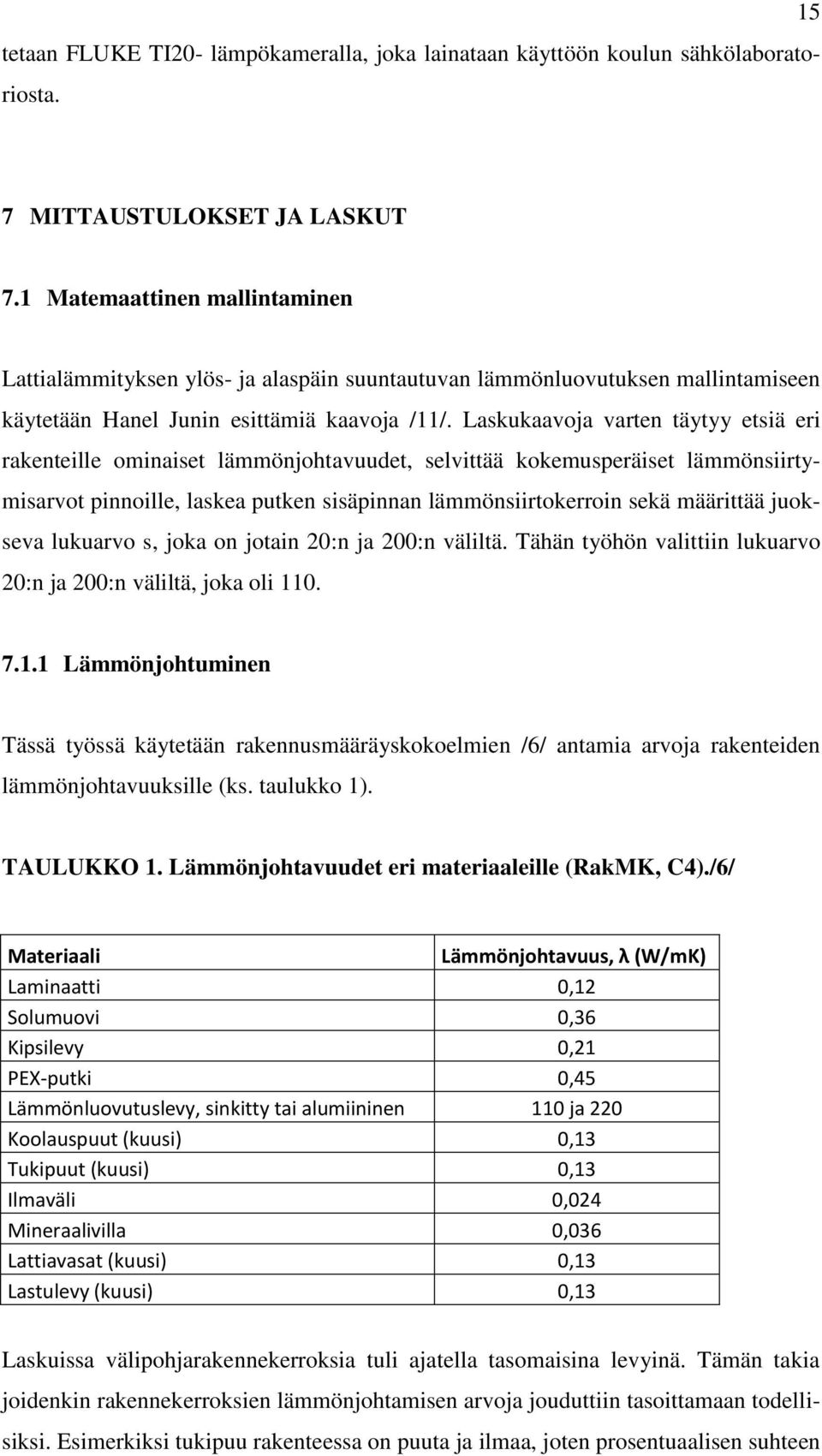 Laskukaavoja varten täytyy etsiä eri rakenteille ominaiset lämmönjohtavuudet, selvittää kokemusperäiset lämmönsiirtymisarvot pinnoille, laskea putken sisäpinnan lämmönsiirtokerroin sekä määrittää