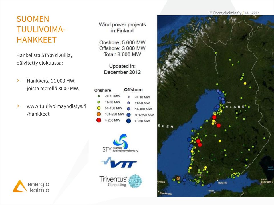 päivitetty elokuussa: Hankkeita 11 000 MW,