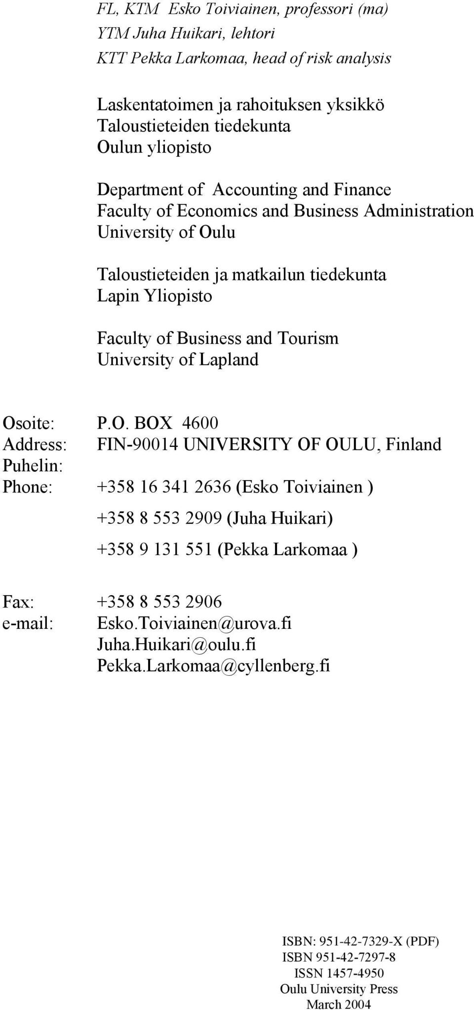 University of Lapland Os