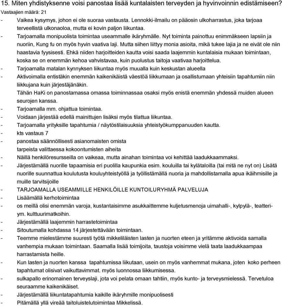 Nyt toiminta painottuu enimmäkseen lapsiin ja nuoriin, Kung fu on myös hyvin vaativa laji. Mutta siihen liittyy monia asioita, mikä tukee lajia ja ne eivät ole niin haastavia fyysisesti.