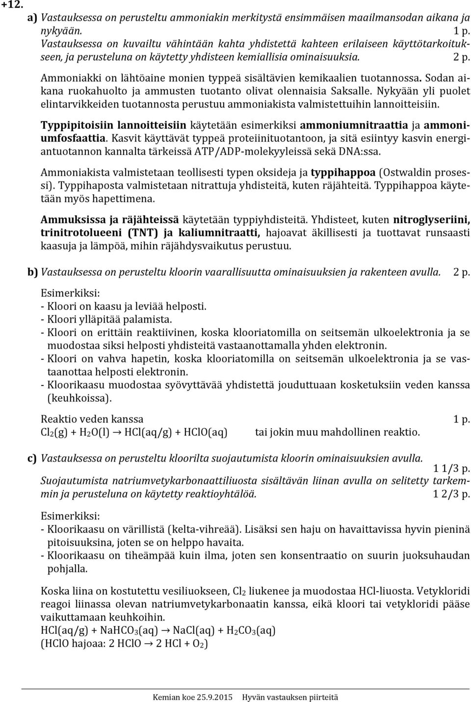 Ammoniakki on lähtöaine monien typpeä sisältävien kemikaalien tuotannossa. Sodan aikana ruokahuolto ja ammusten tuotanto olivat olennaisia Saksalle.