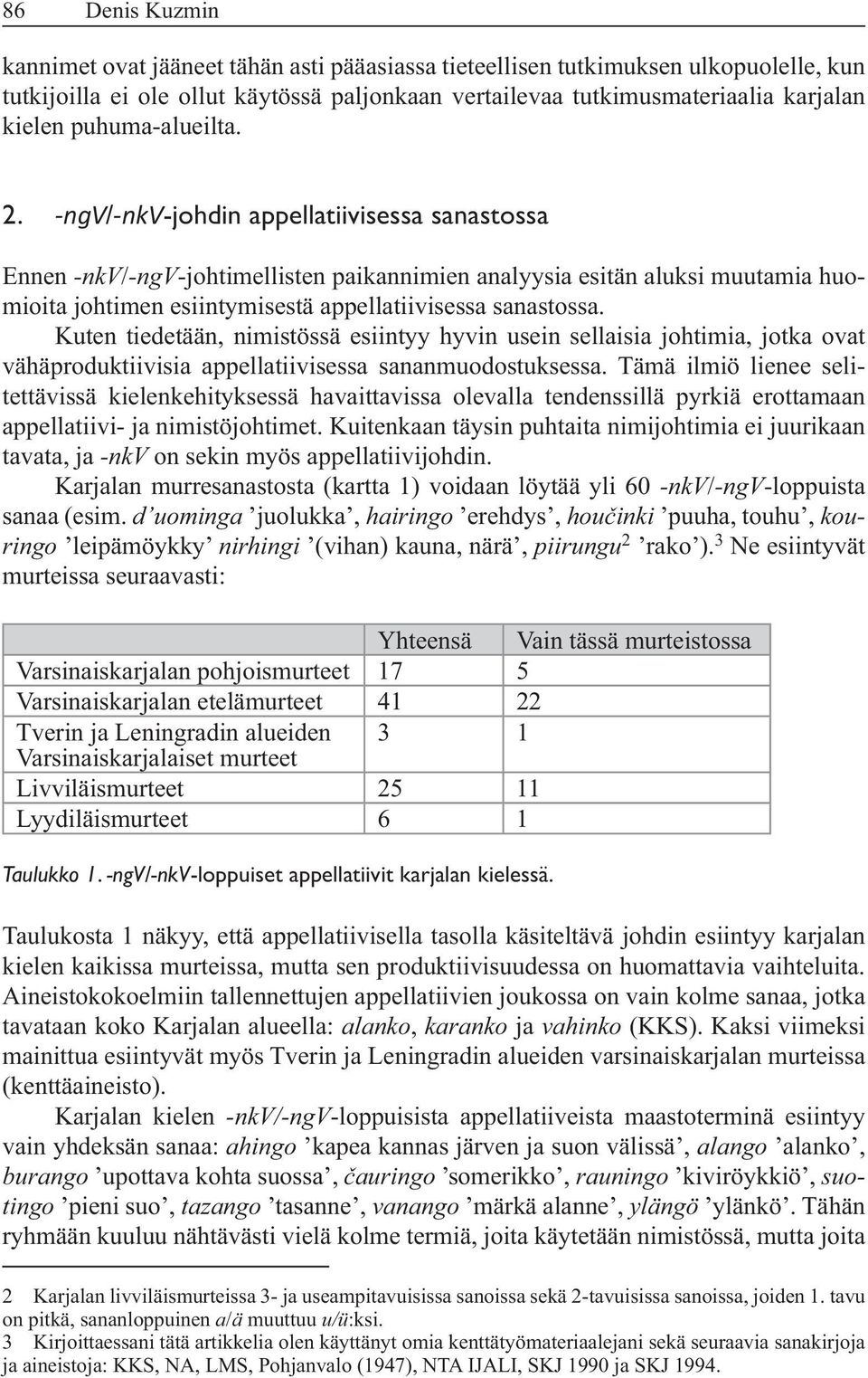 Kuten tiedetään, nimistössä esiintyy hyvin usein sellaisia johtimia, jotka ovat vähäproduktiivisia appellatiivisessa sananmuodostuksessa.