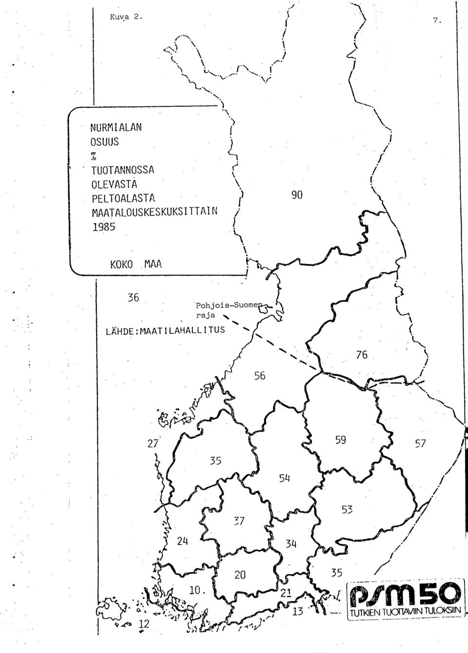 PELTOALASTA 9 MAATALOUSKESKUKSITTAIN 1985 KOKO MAA 36