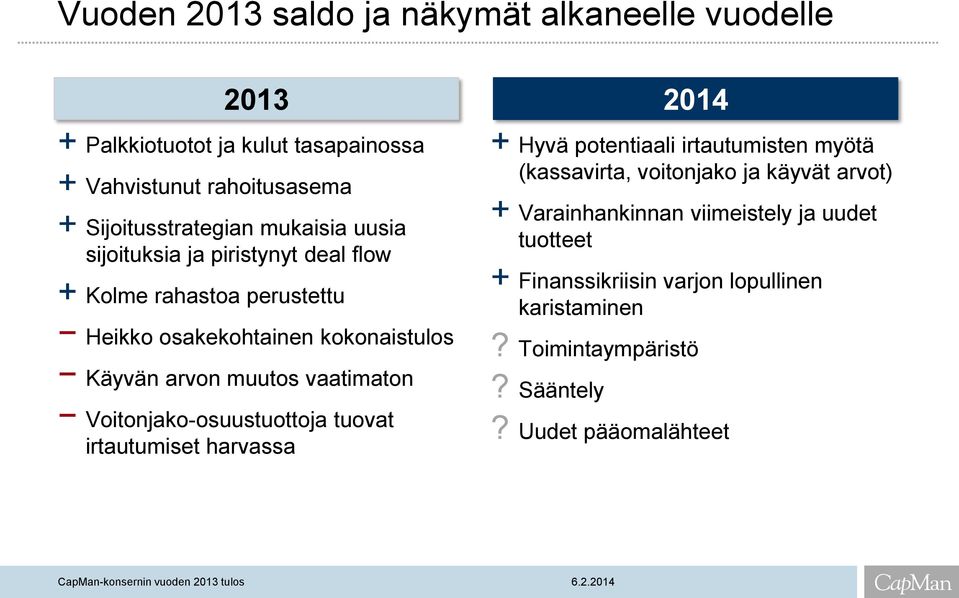 uusia tuotteet sijoituksia ja piristynyt deal flow + + Finanssikriisin varjon lopullinen Kolme rahastoa perustettu karistaminen Heikko