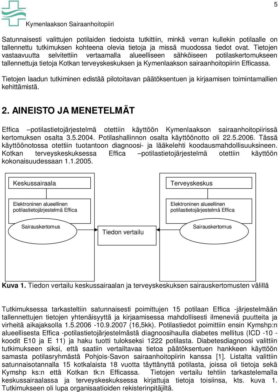 Tietojen laadun tutkiminen edistää pilotoitavan päätöksentuen ja kirjaamisen toimintamallien kehittämistä. 2.