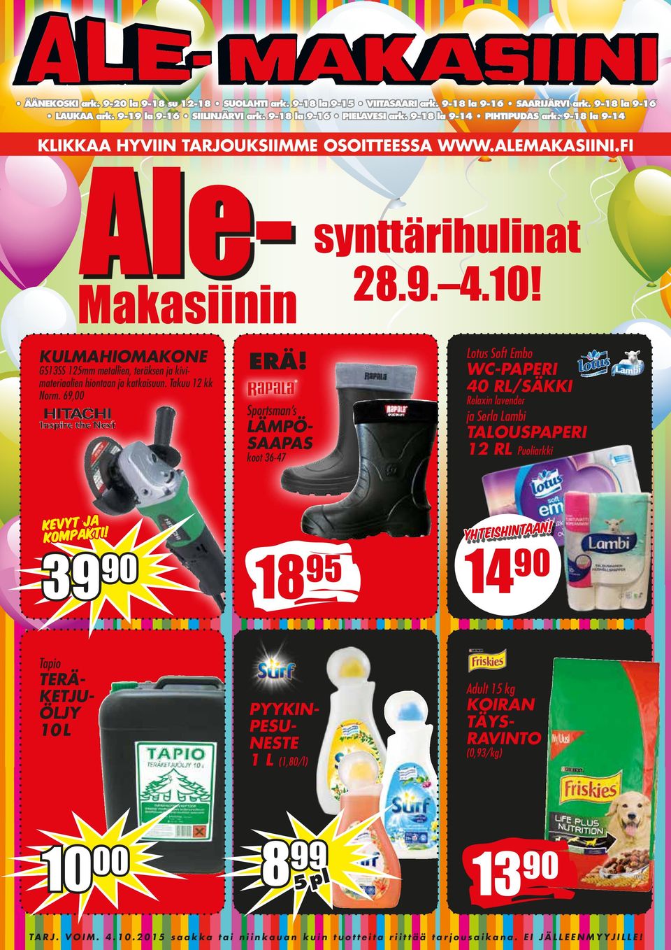 Makasiinin KULMAHIOMAKONE GS13SS 125mm metallien, teräksen ja kivimateriaalien hiontaan ja katkaisuun. Takuu 12 kk Norm. 69,00 ERÄ!