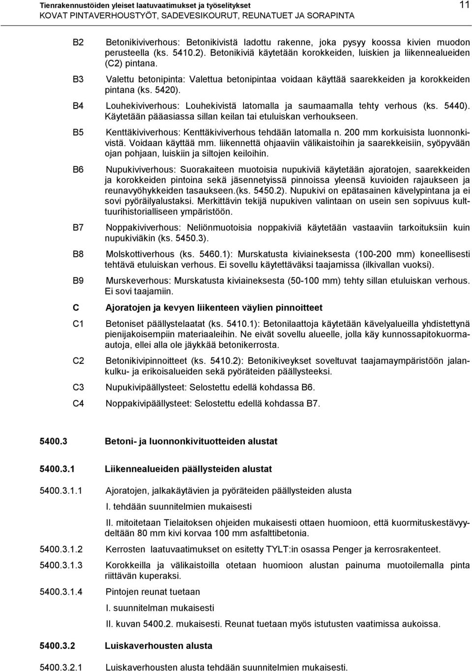 B4 Louhekiviverhous: Louhekivistä latomalla ja saumaamalla tehty verhous (ks. 5440). Käytetään pääasiassa sillan keilan tai etuluiskan verhoukseen.