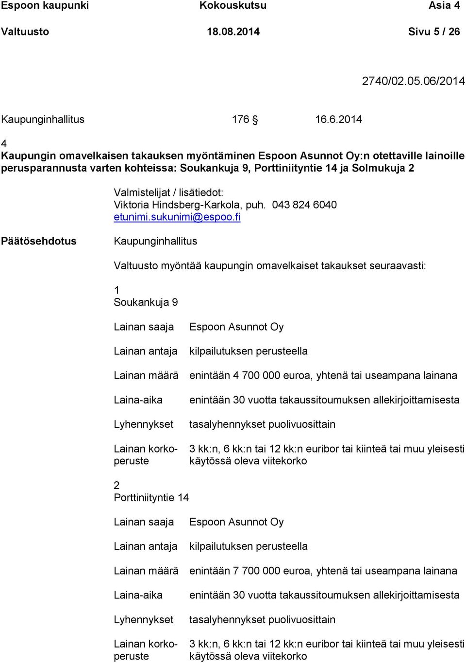 2014 Kaupunginhallitus 176 