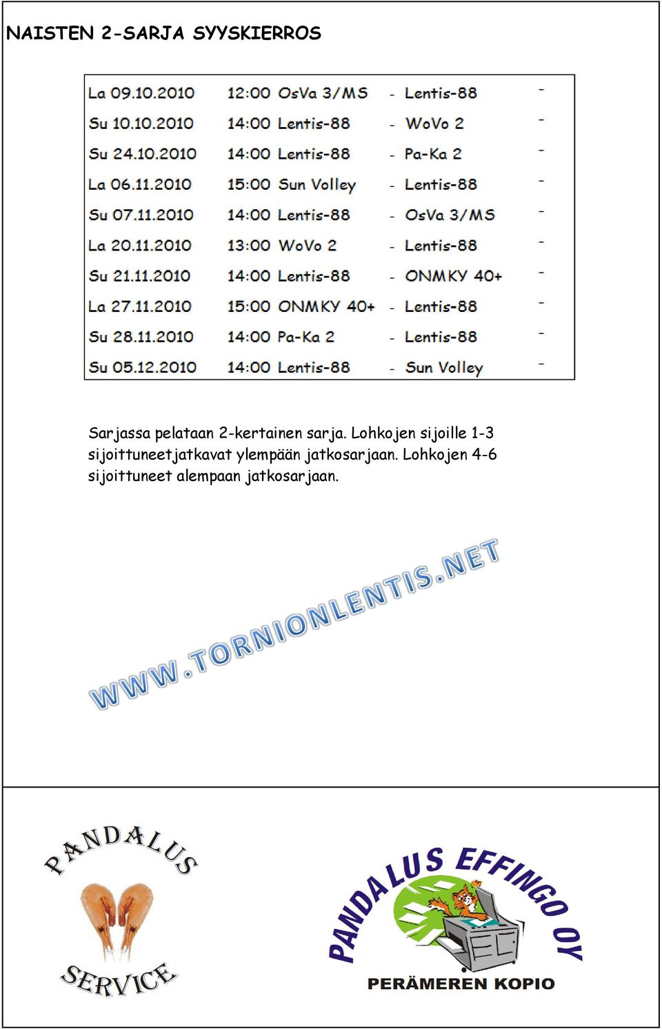 Lohkojen sijoille 1-3 sijoittuneetjatkavat