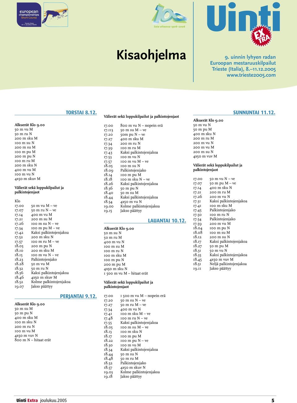 00 50 m vu M ve 17.07 50 m ru N ve 17.14 400 m vu M 17.21 200 m su M 17.26 100 m su N ve 17.34 100 m pu M ve 17.42 Kaksi palkintojenjakoa 17.52 200 m sku N 17.57 100 m ru M ve 18.05 200 m pu N 18.