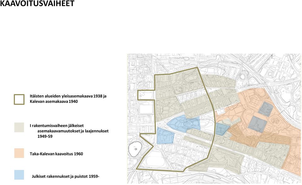 jälkeiset asemakaavamuutokset ja laajennukset 1949-59