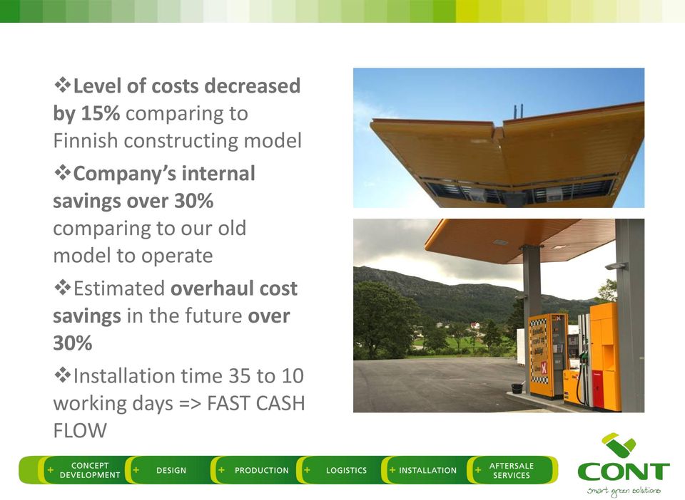 to our old model to operate Estimated overhaul cost savings in