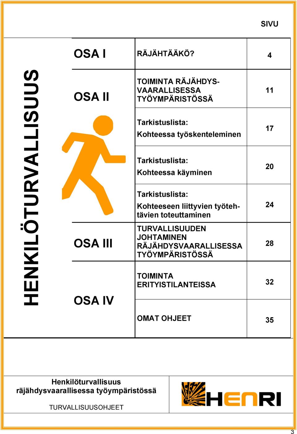 Tarkistuslista: Kohteessa työskenteleminen Tarkistuslista: Kohteessa käyminen Tarkistuslista: Kohteeseen