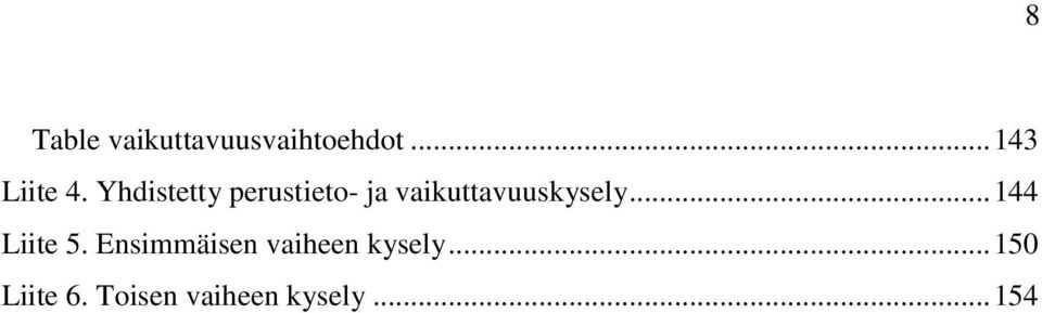 .. 144 Liite 5. Ensimmäisen vaiheen kysely.