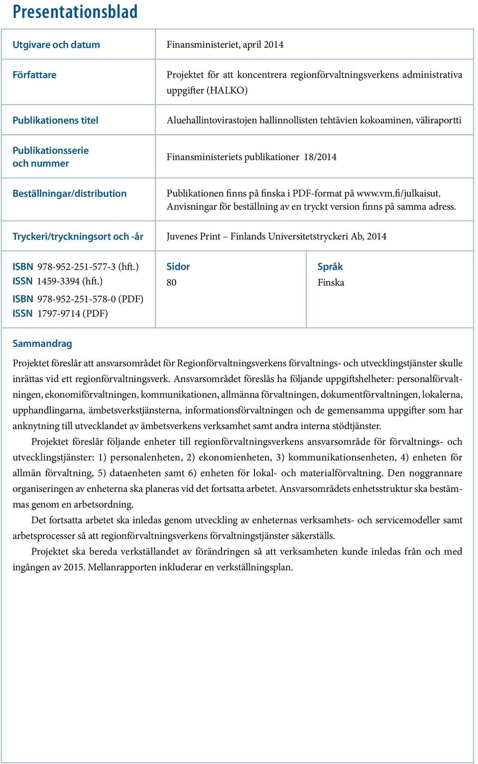 finska i PDF-format på www.vm.fi/julkaisut. Anvisningar för beställning av en tryckt version finns på samma adress.