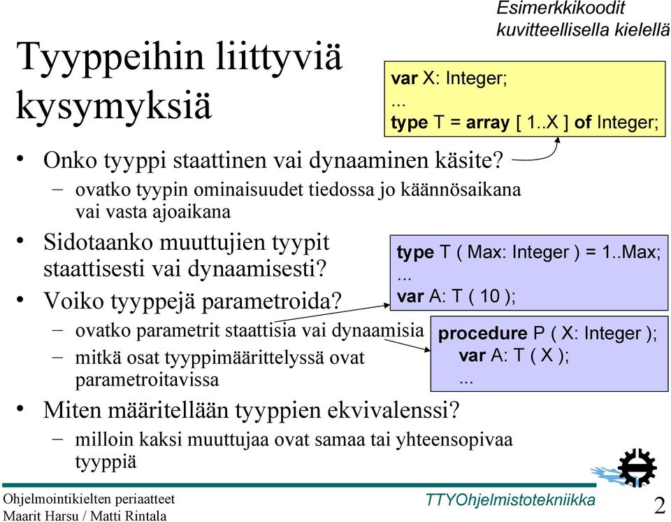 Voiko tyyppejä parametroida?