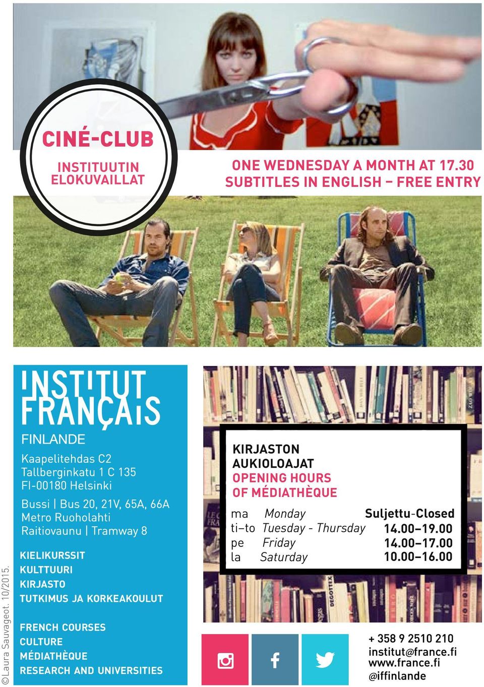 kielikurssit kulttuuri kirjasto tutkimus ja korkeakoulut french courses culture médiathèque research
